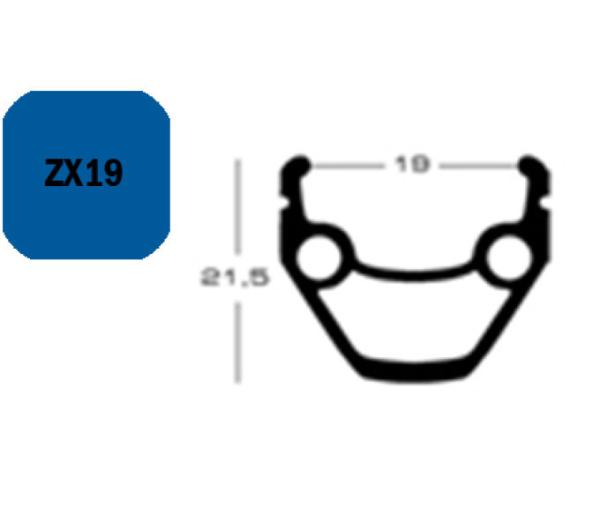 Exal FELGE ZX 19, 28" 36L SCHW 19-622 VL:6,5MM EINFACHOESEN