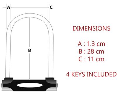 Master Lock B&uuml;gelschloss 8195LW Grau 13 mm x 280 mm x 110 mm Schl&uuml;ssel Produktbild 4