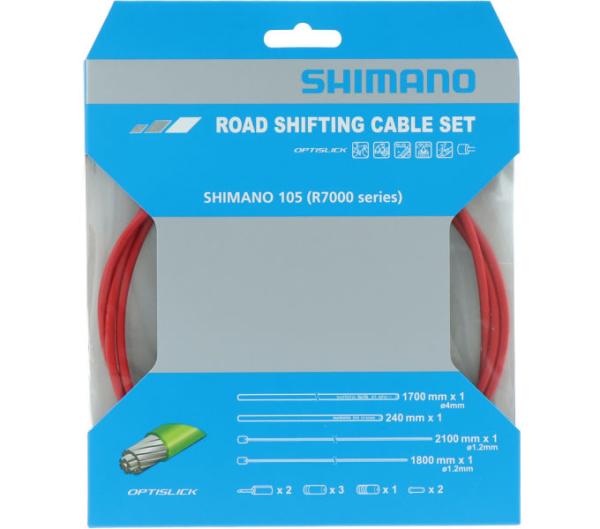 SHIMANO Schaltzug-Set 105 OPTISLICK Rot